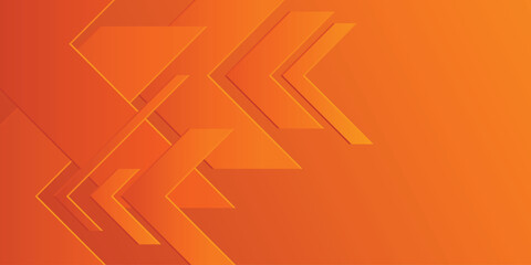 Wall Mural - multi-layer orange arrowhead-shaped cut-out paper. bright color gradient abstract background. design