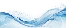 Abstract Water Waves Illustration Background Design, Wavy Blue Liquid Curve