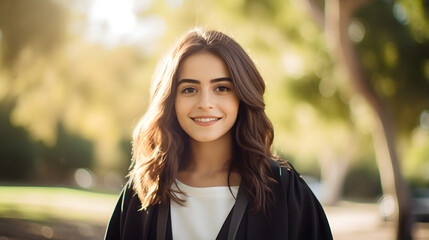 Portrait beautiful university student in campus