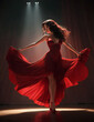 © achyutanand - woman in red dress dancing