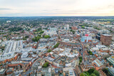 Fototapeta Morze - amazing aerial view of the downtown and High Street of Reading, Berkshire, UK