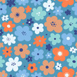 © Anastasia - Seamless pattern with flowers. Hand drawn texture for print, textile, packaging. Nursery decor. Vector illustration.