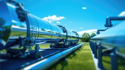 Poster - Hydroelectric industrial pipes at hydroelectric power station.