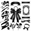 Vintage Silhouette Ribbon Stencil Designs Silhouettes Etsy Svg black on completely white background extremely simple minimalist no noise flat 