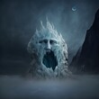 insane gloomy album cover icecave glacier geysir masterpiece gloomy sinister eerie and beautiful evil distribution color grading surreal photograph photorealistic 