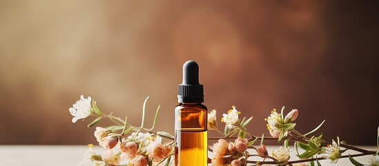 Poster - Concentrated natural oils for cosmetic products with copyspace for text