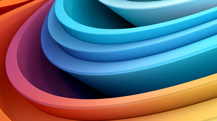 Wall Mural - abstract paper gradient rgb color background, wallpaper, professional 3d rendering, clay detail, pla