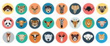 Fototapeta Fototapety na ścianę do pokoju dziecięcego - Animal face icons. animal icon pack free download