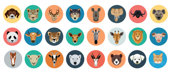 Animal face icons. animal icon pack free download