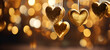 golden christmas lights with heart 