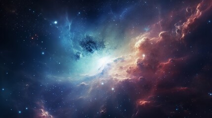 Wall Mural - space view of the universe with nebula stars and galaxies