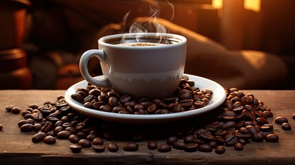Leinwandbilder - Coffee filled cup