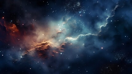 Wall Mural - space view of the universe with nebula stars and galaxies