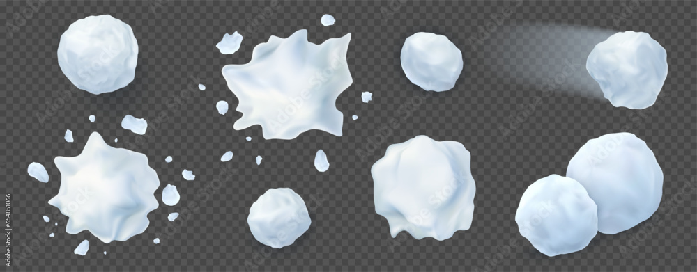 3D snowballs. Throw snow balls. Winter game. Christmas fight. Play with ...