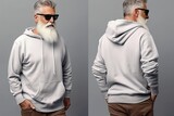 Fototapeta  - old men long sleeve hoodie sweatshirt mockup