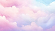 Colorful cotton candy clouds in soft pastel color background