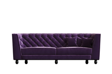 Wall Mural - comfortable soft sofa isolated on transparent background, interior furniture, 3D illustration, cg render