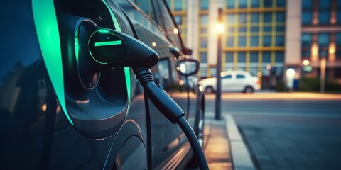 Modern quick chargers for EVs that can be used while parked. Generative Ai.