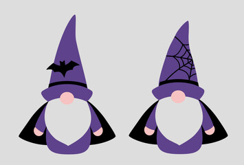 Wall Mural - Cute halloween gnome flat style vector illustration