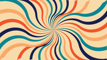 Sunburst With Twist Effect Classic Retro Background, Rays Or Stripes In The Center. Rotating, Spiral Stripes. Retro Vintage Color Background