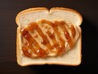 white bread with peanut butter view from above, ai generative