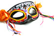 Decorative Day of the Dead or Dia de los Muertos mask or Halloween mask. Calaveras or Calaca