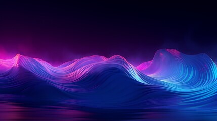 Wall Mural - vibrant big neon wave background with glowing electric colors and futuristic aesthetic - abstract di