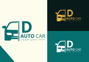 Letter D Car Logo Design Template Inspiration, Vector Illustration