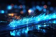 © itchaznong - Fiber optic light transfer futuristic background. Cyberspace and background. Generative AI