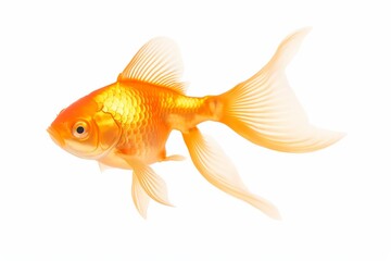 Gold fish on isolated White background