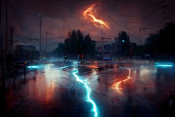 1 the floor is water extreme clarity 2 ashes3 lightning1000 8k extreme clarity 3 dimensional blackest of black neon outlines photorealism1000 hyper realistic666 