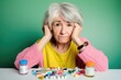 Anciana triste y desorientada ante la medicación
