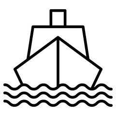 Canvas Print - Outline Ship icon