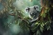 Mysterious eucalyptus protectors - the captivating realm of koalas. Generative AI