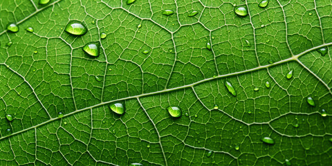 Wall Mural - Closeup Macro Green leaf