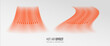 © Lagunov - Hot air flow effect icon on transparent background. Warm air element for heater. Gradient curve line - vector illustration.