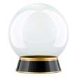 Clear Crystal Ball with stand, 3D rendering isolated on transparent background