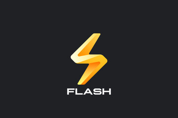 Poster - Energy Flash Lightning Bolt Logo Innovative Design Vector template. Power Battery Technology Logotype icon tech.