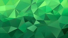 Abstract Background Of Triangular Patterns In Green Colors. Low Poly Wallpaper