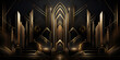 Luxurious Gold and Black Art Deco Background with 'Great Gatsby