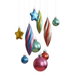 Wall Mural - christmas decoration on transparent background. 3d render.