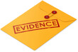 Yellow envelope with evidence word