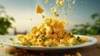 A creative shot captures a tofu scramble cooked to perfection and garnished with a sprinkling of nutritional yeast, resulting in a flavorful umami bomb that resonates with vegan cheese enthusiasts.