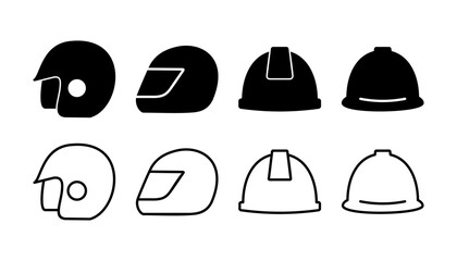 Sticker - Helmet icon vector. safety helmet icon