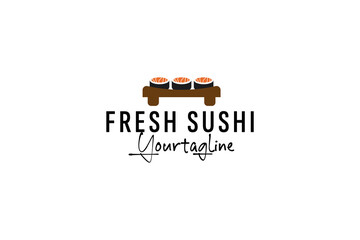 Canvas Print - sushi logo vector icon illustration