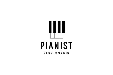 Wall Mural - piano logo vector icon illustration