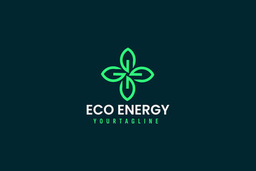 Wall Mural - eco energy logo vector icon illustration