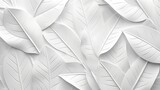 Fototapeta Most - White geometric leaves 3d tiles texture Background banner panorama