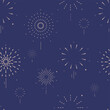 firework seamless pattern in night.Editable vector illustration for postcard,banner
