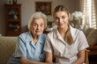 © PicMedia - Young girl, age care worker with elderly woman